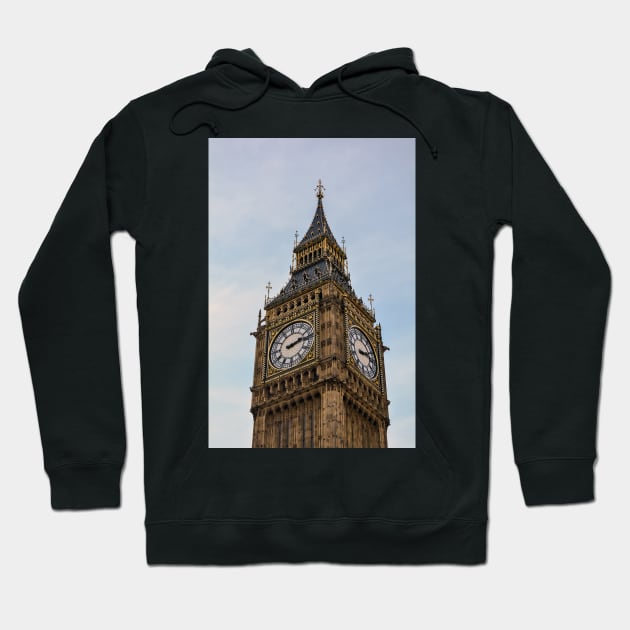 Big Ben against blue and cloudy sky Hoodie by lena-maximova